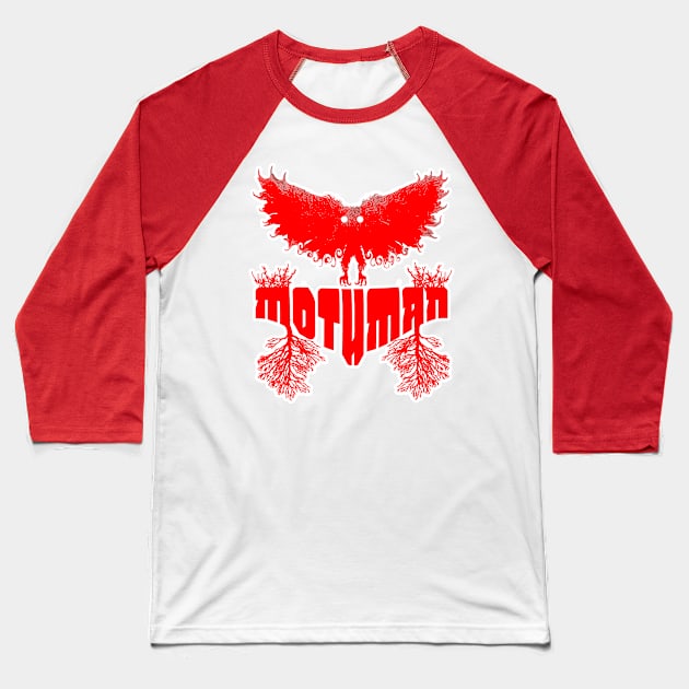 Mothman West Virginia Wing Humanoid Moth Retro Vintage  Red Baseball T-Shirt by National Cryptid Society